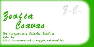 zsofia csavas business card